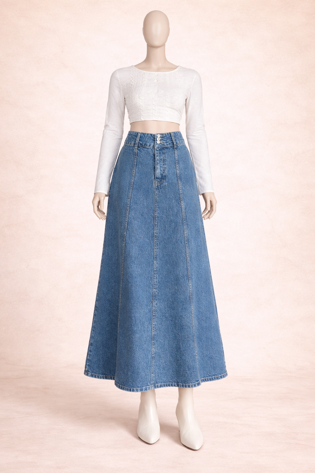 Jupe midi longue en denim
