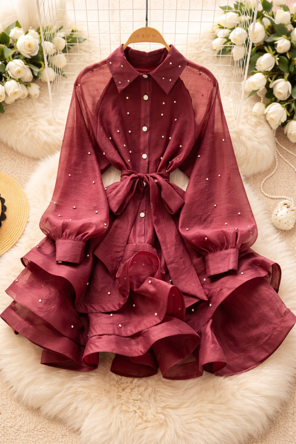 Robe française volantées