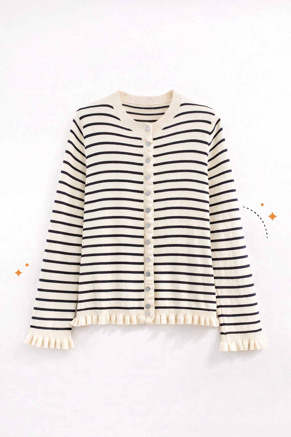 Cardigan en maille élégant manches pétales