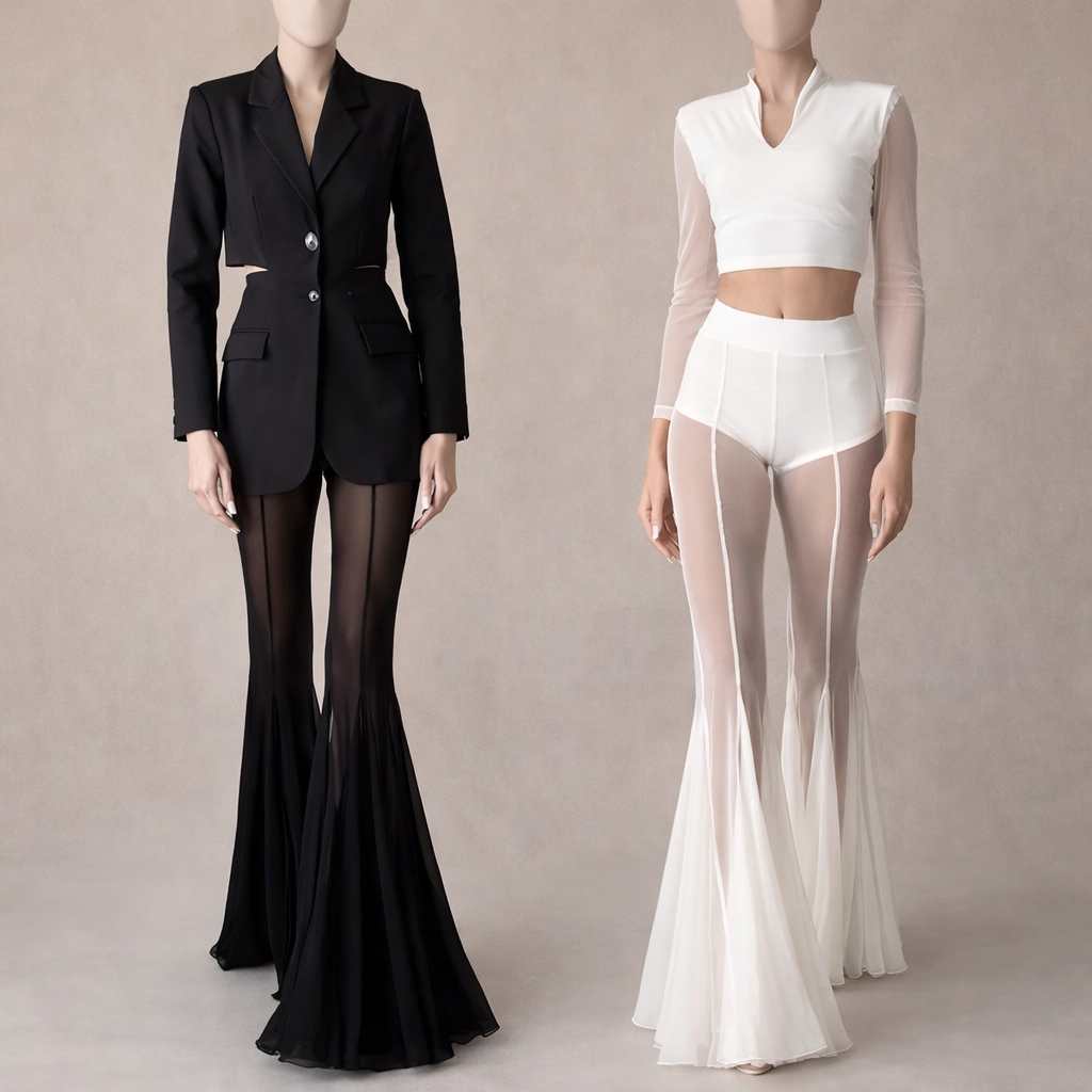 Pantalon coupe slim évasée