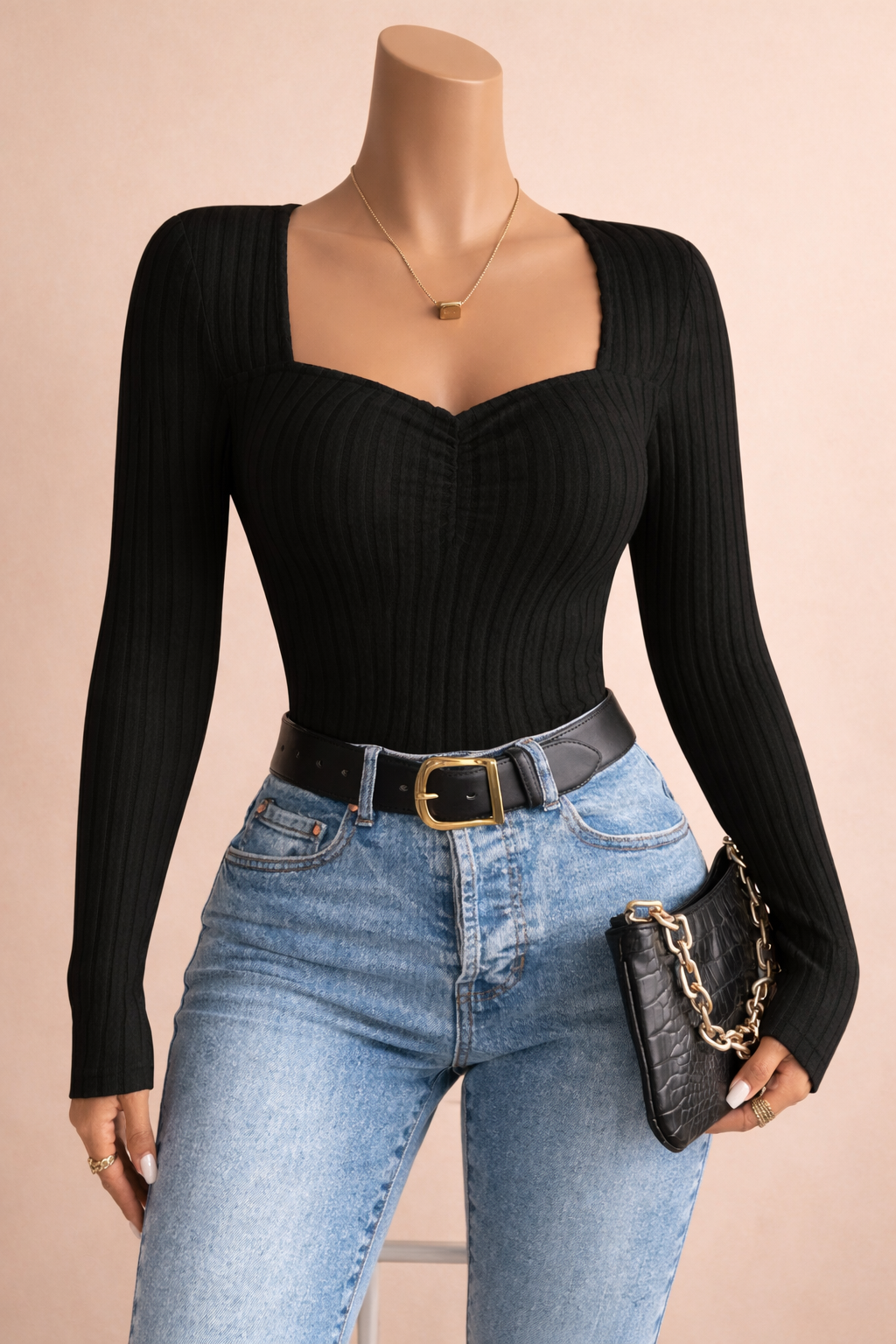 top décontracté à manches longues