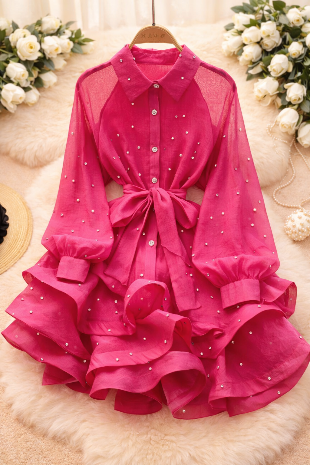 Robe française volantées