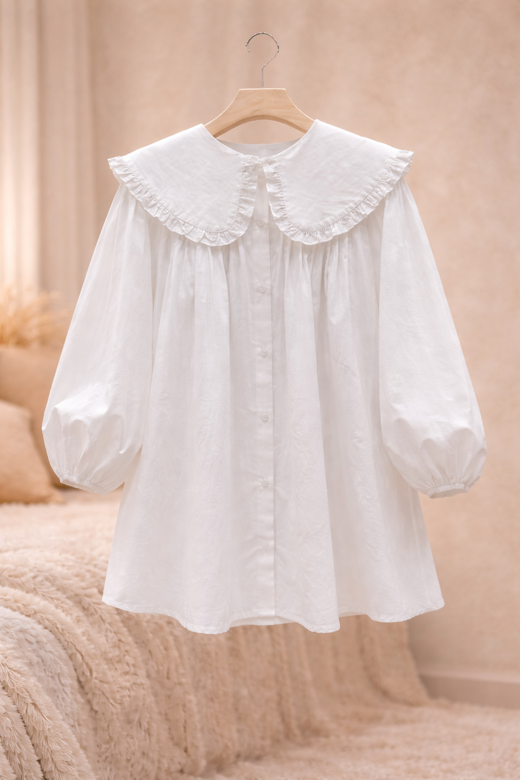 Chemise à carreaux col Claudine