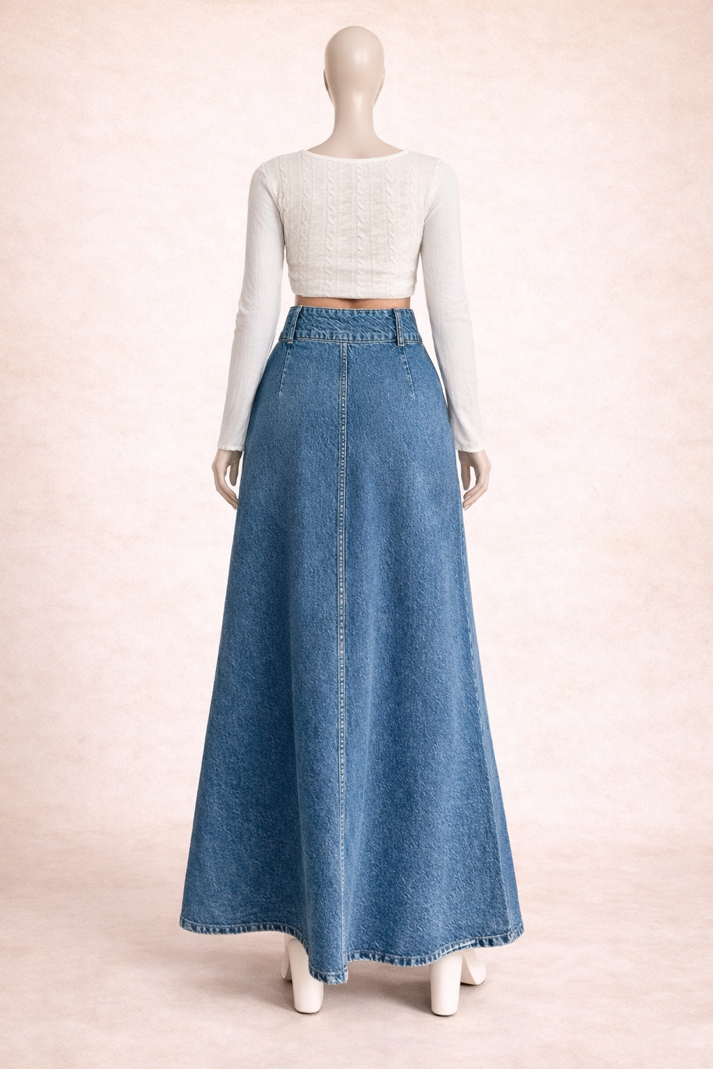 Jupe midi longue en denim