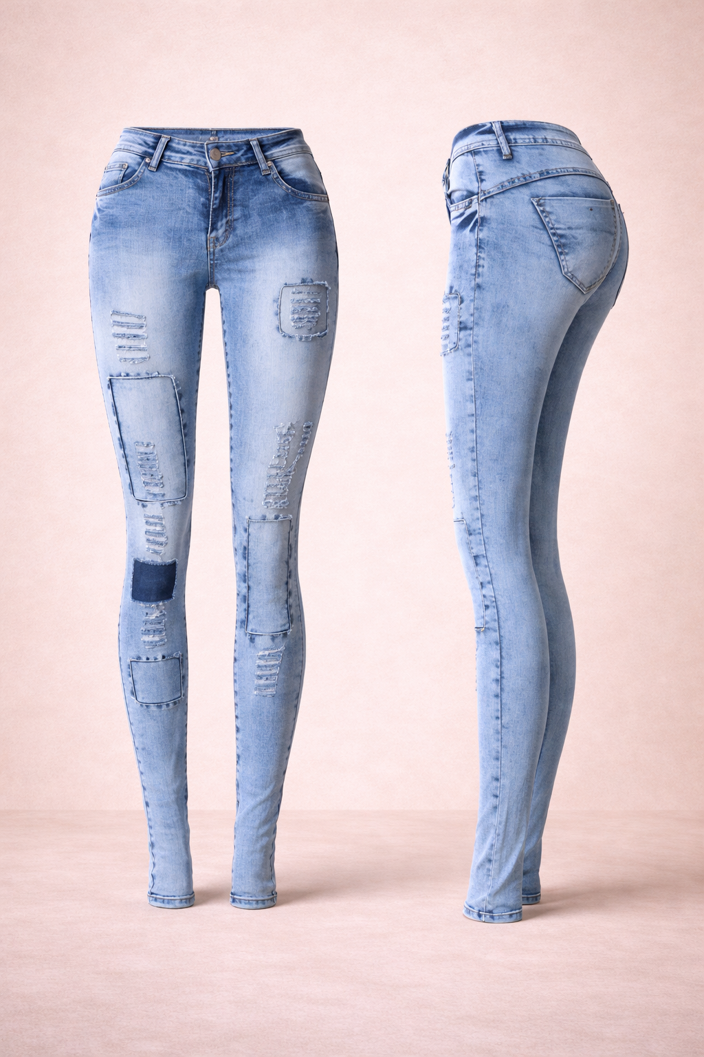 Jean taille basse bleu ciel