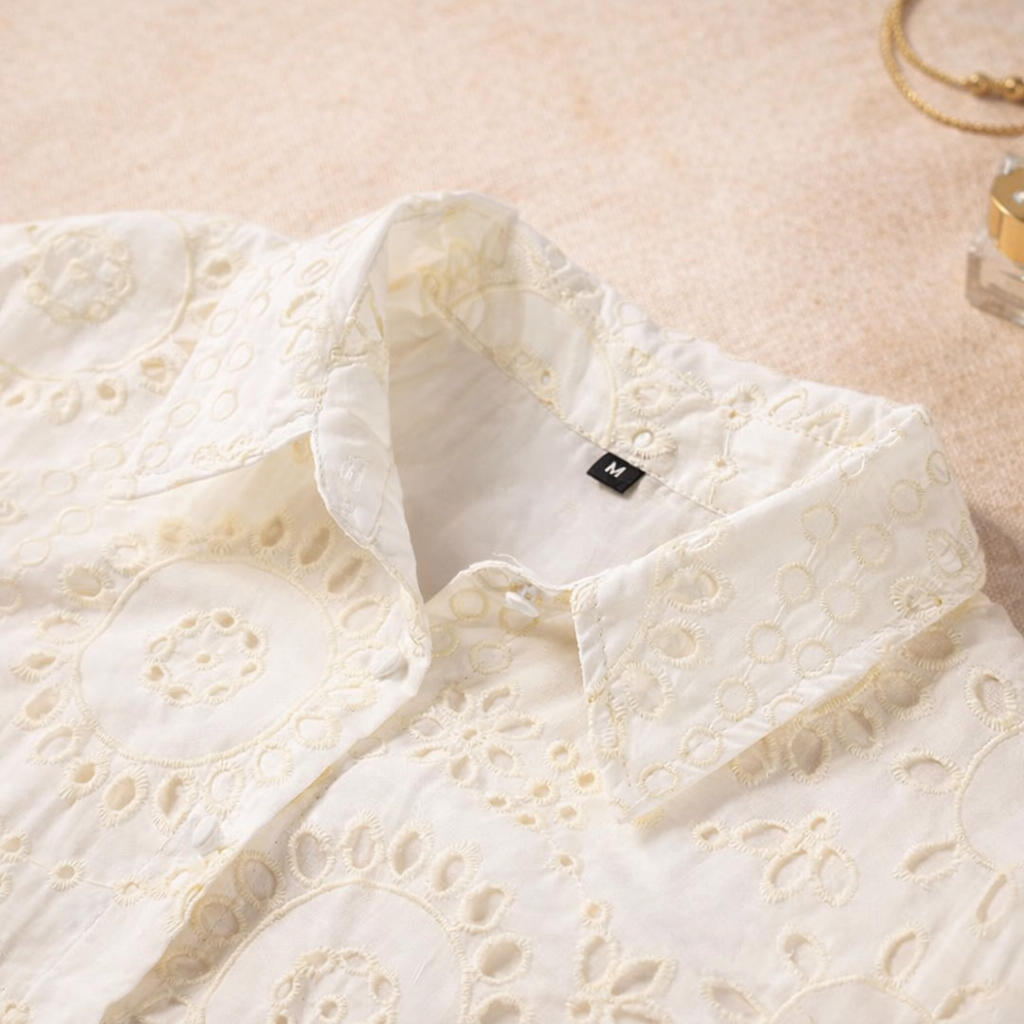 Robe midi blanche en dentelle