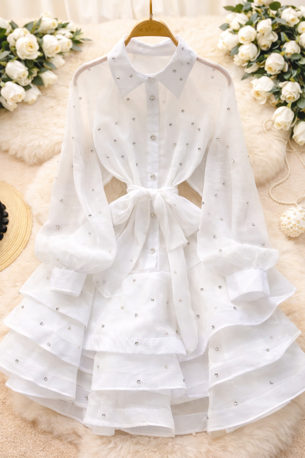 Robe française volantées