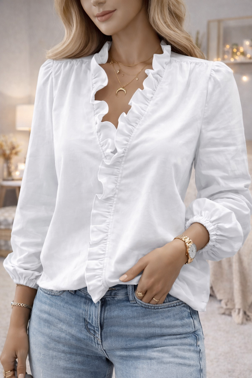 Blouse élégante manches longues