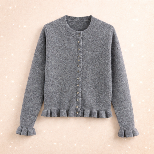 Cardigan en maille élégant manches pétales