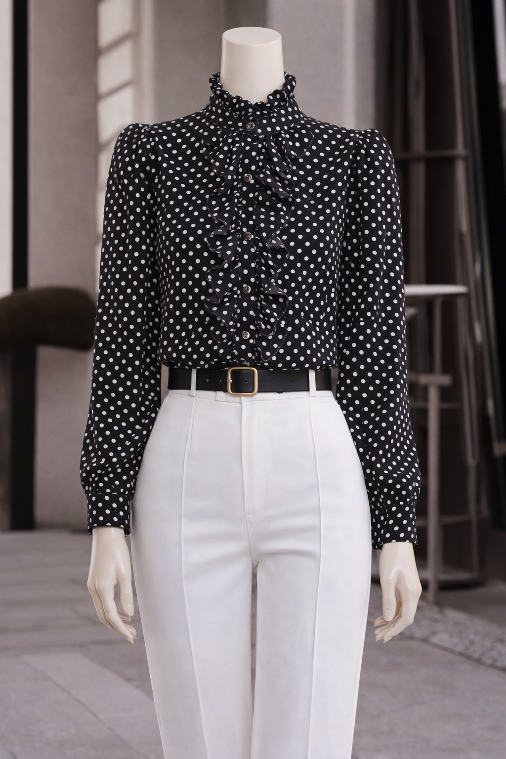 Chemise élégante à pois