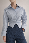Crop top en mousseline dos nu à laçage croisé