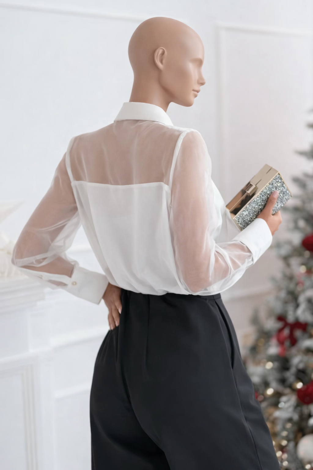 Chemisier boutonné en mousseline