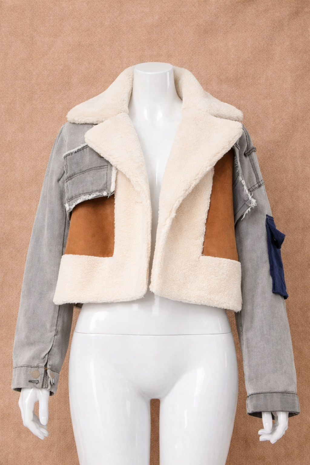 Manteau DEAT en laine patchwork