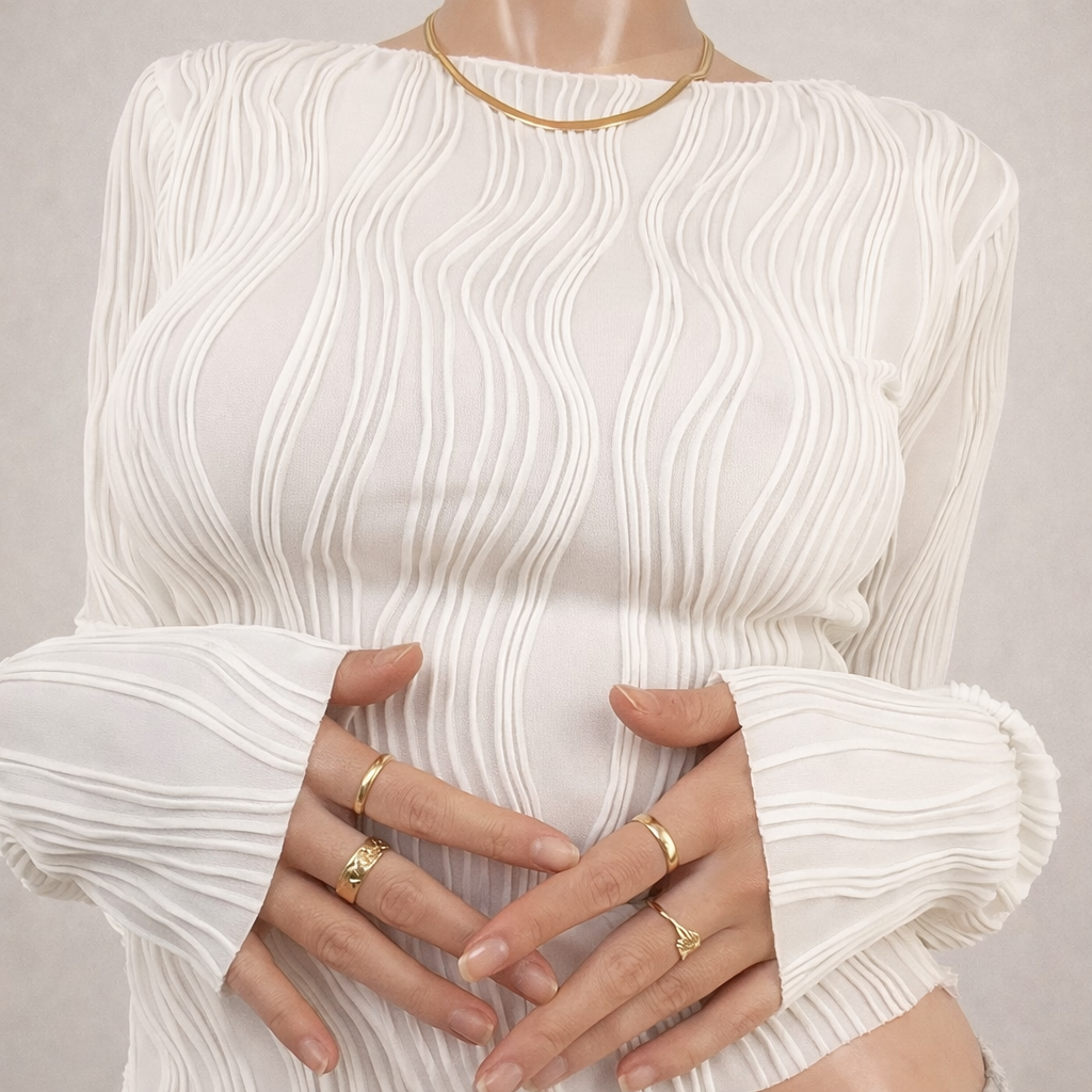 Blouse Y2K manches longues