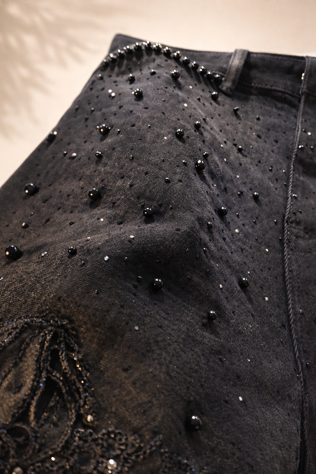 Jean européen en dentelle ajourée