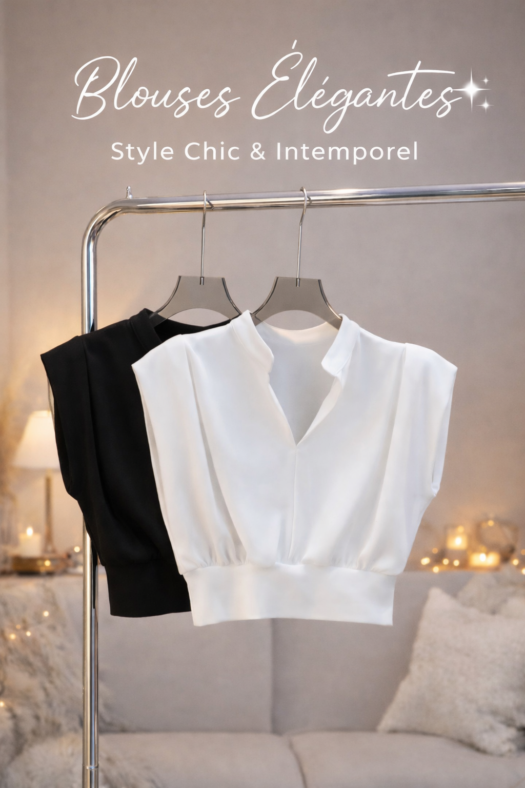 Blouse sans manches col V