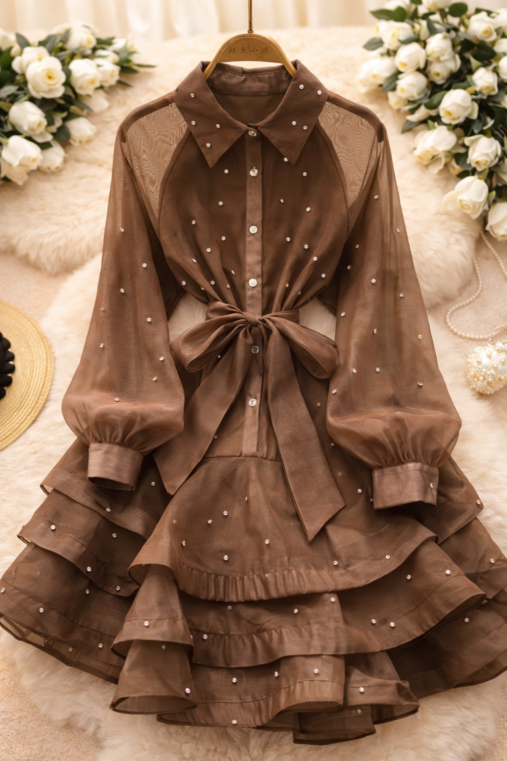 Robe française volantées