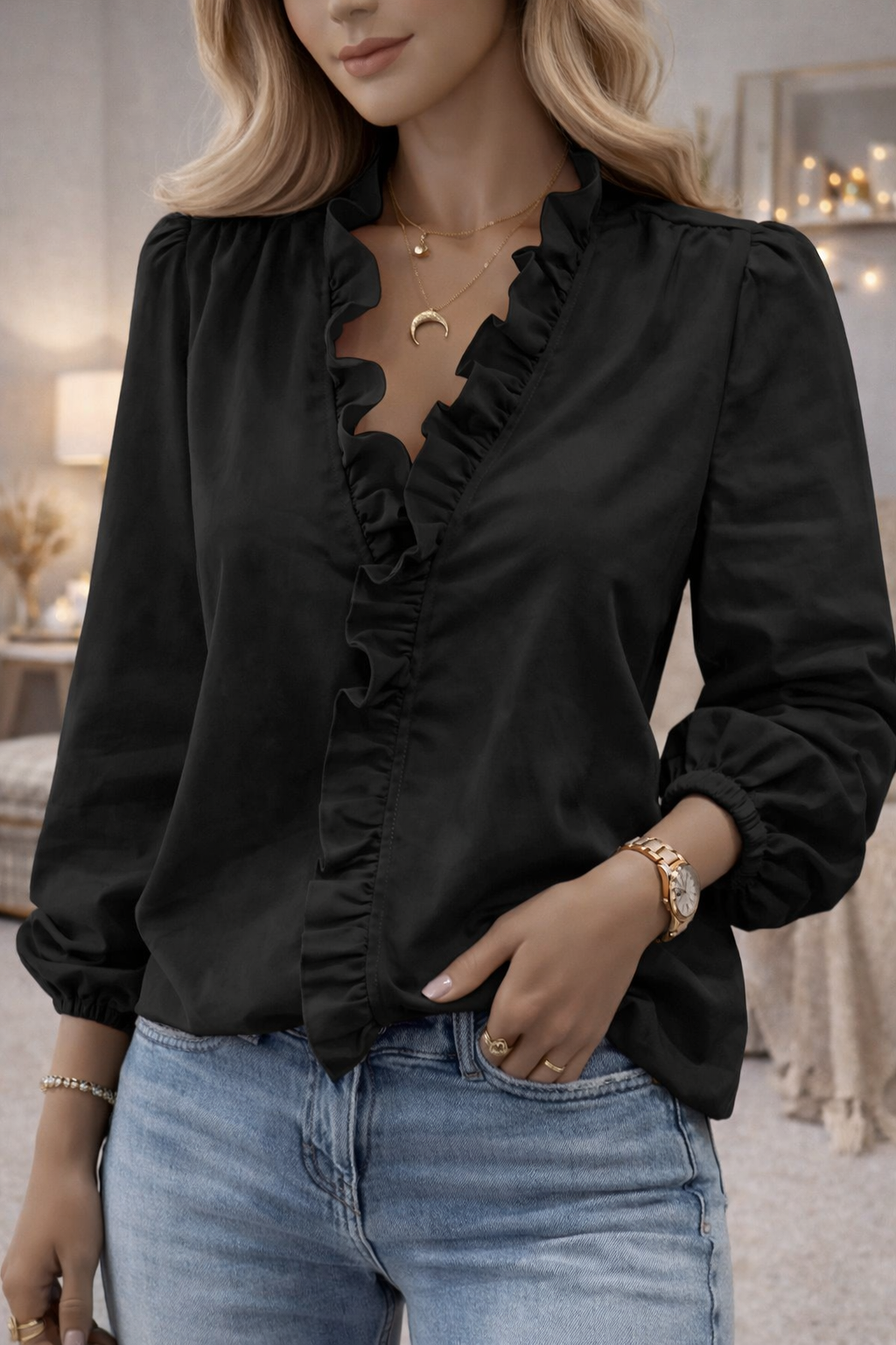 Blouse élégante manches longues