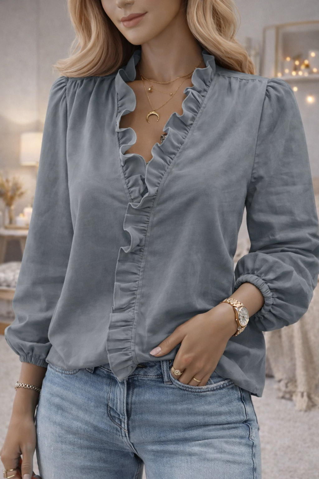 Blouse élégante manches longues