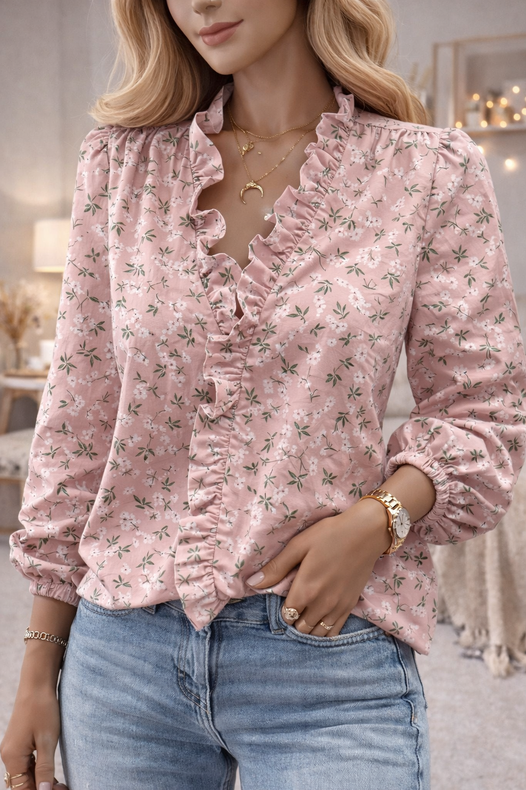 Blouse élégante manches longues