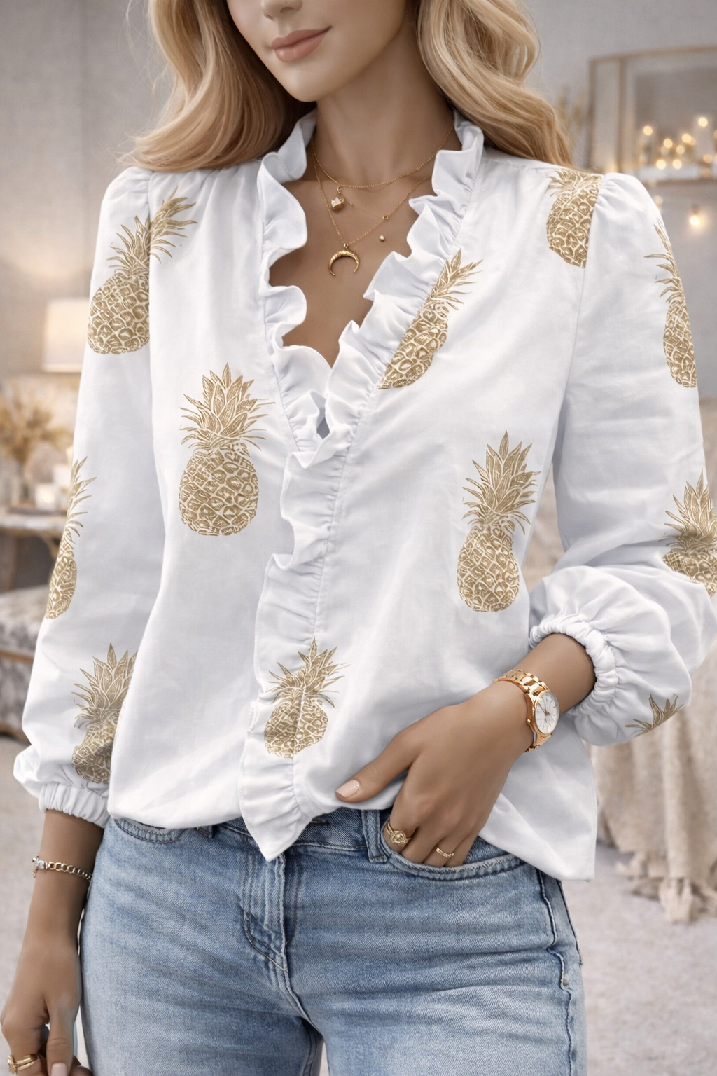 Blouse élégante manches longues